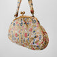 Metallic Threaded Floral Kiss-Lock Evening Bag