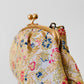 Metallic Threaded Floral Kiss-Lock Evening Bag