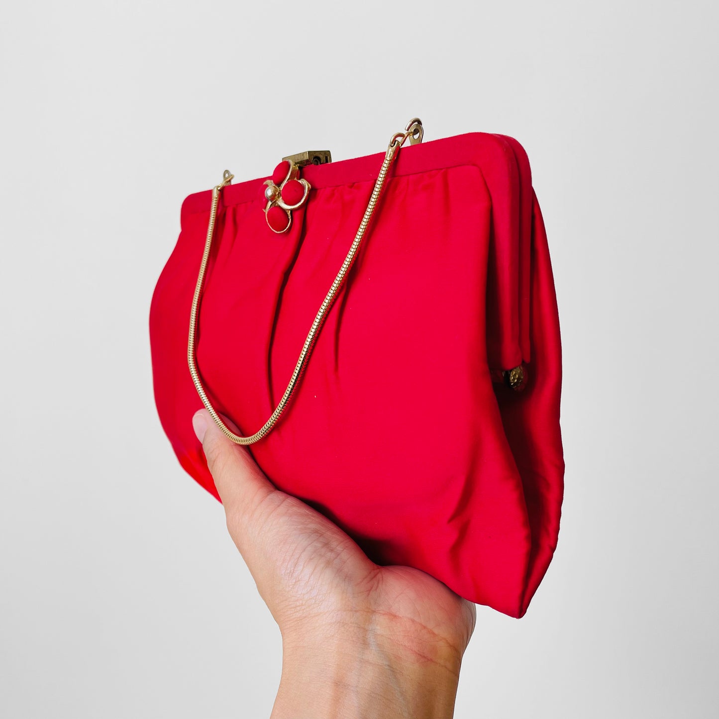 1960s Cherry Red Evening Bag