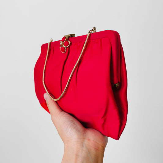 1960s Cherry Red Evening Bag