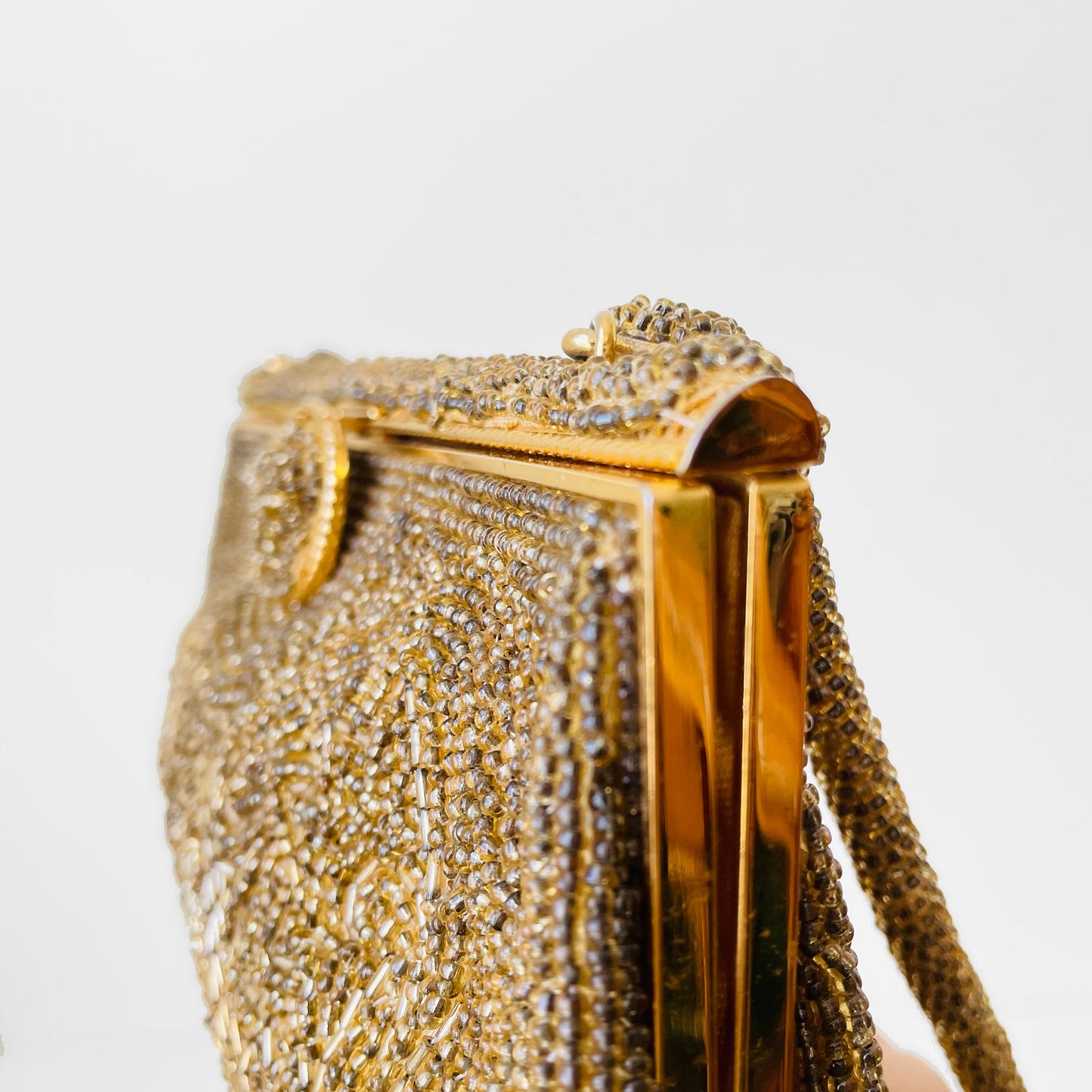 1960s Golden Beaded Evening Bag