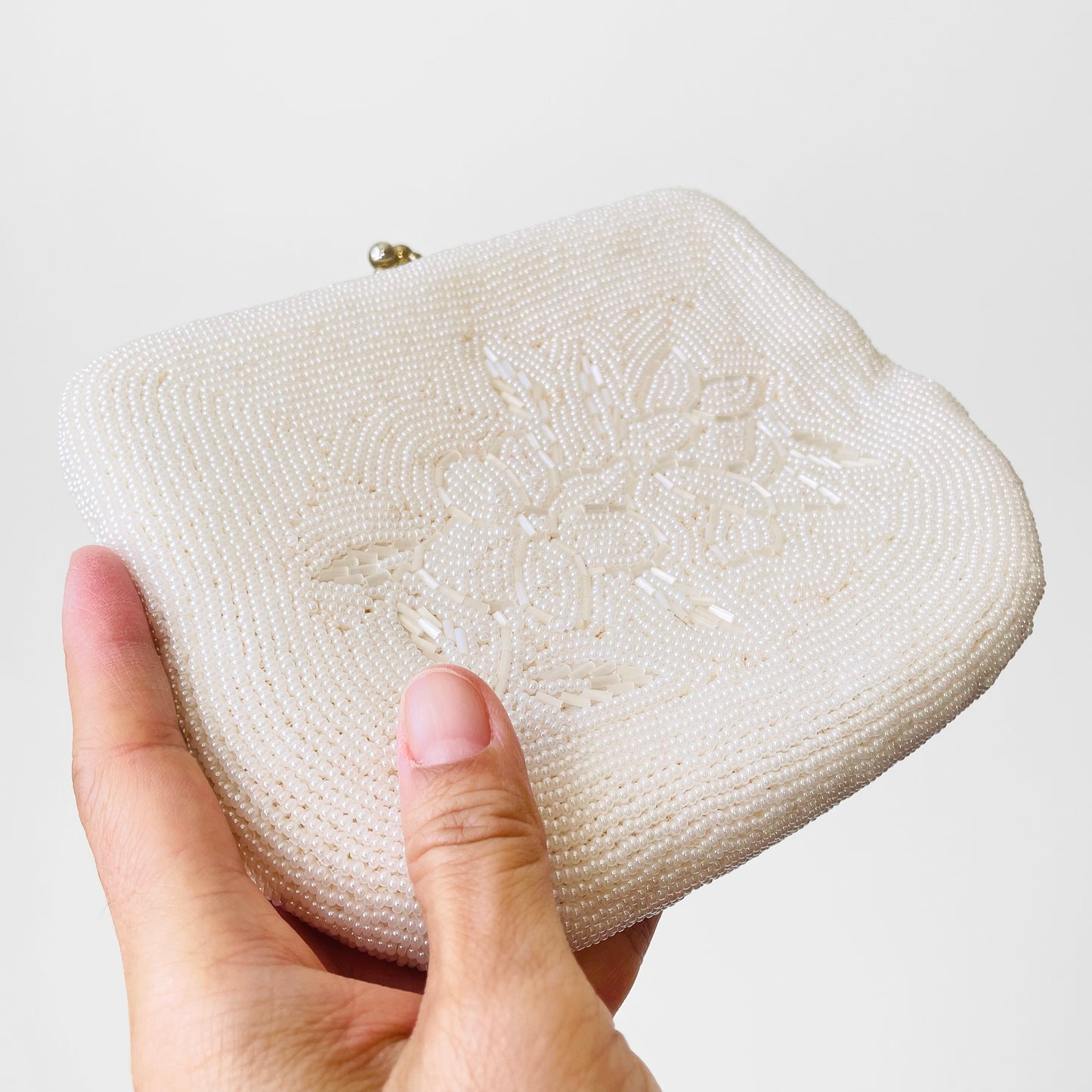 Pearl White Beaded Evening Bag