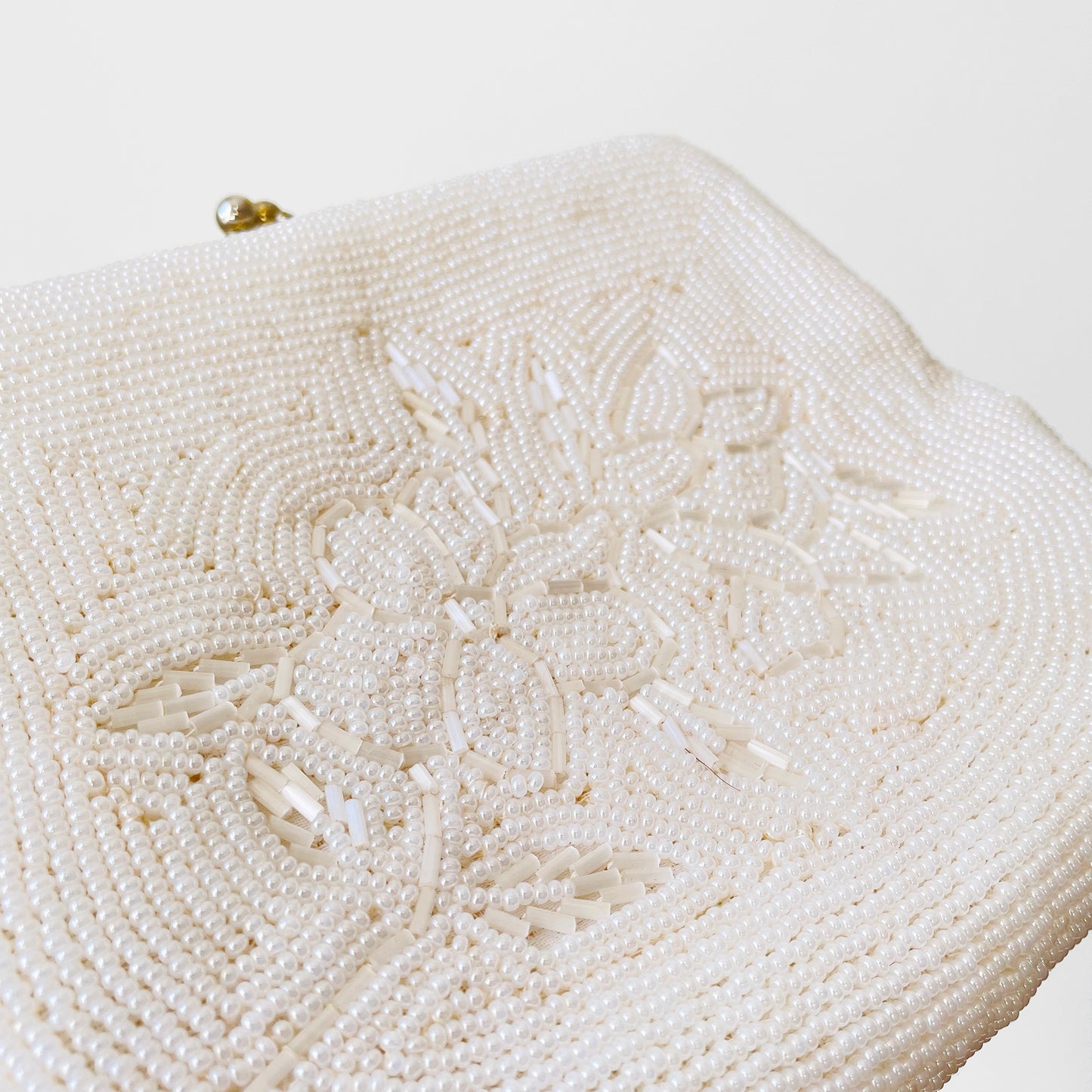 Pearl White Beaded Evening Bag