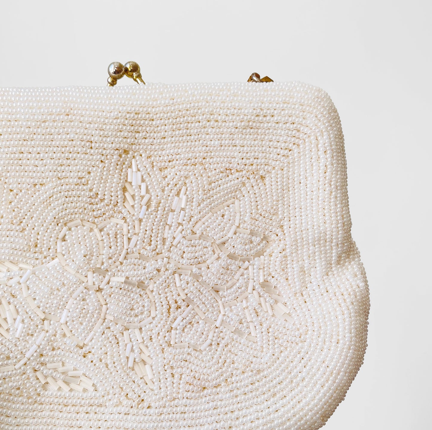 Pearl White Beaded Evening Bag