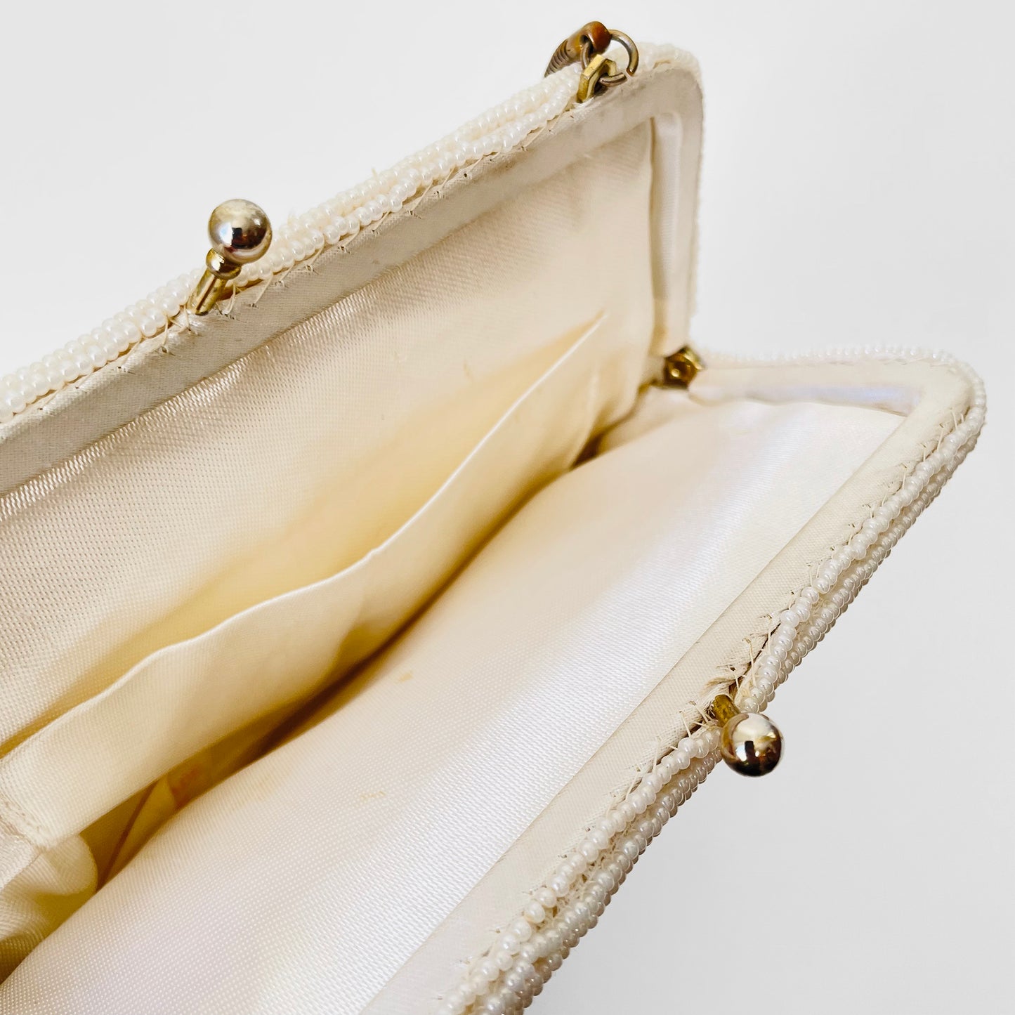 Pearl White Beaded Evening Bag