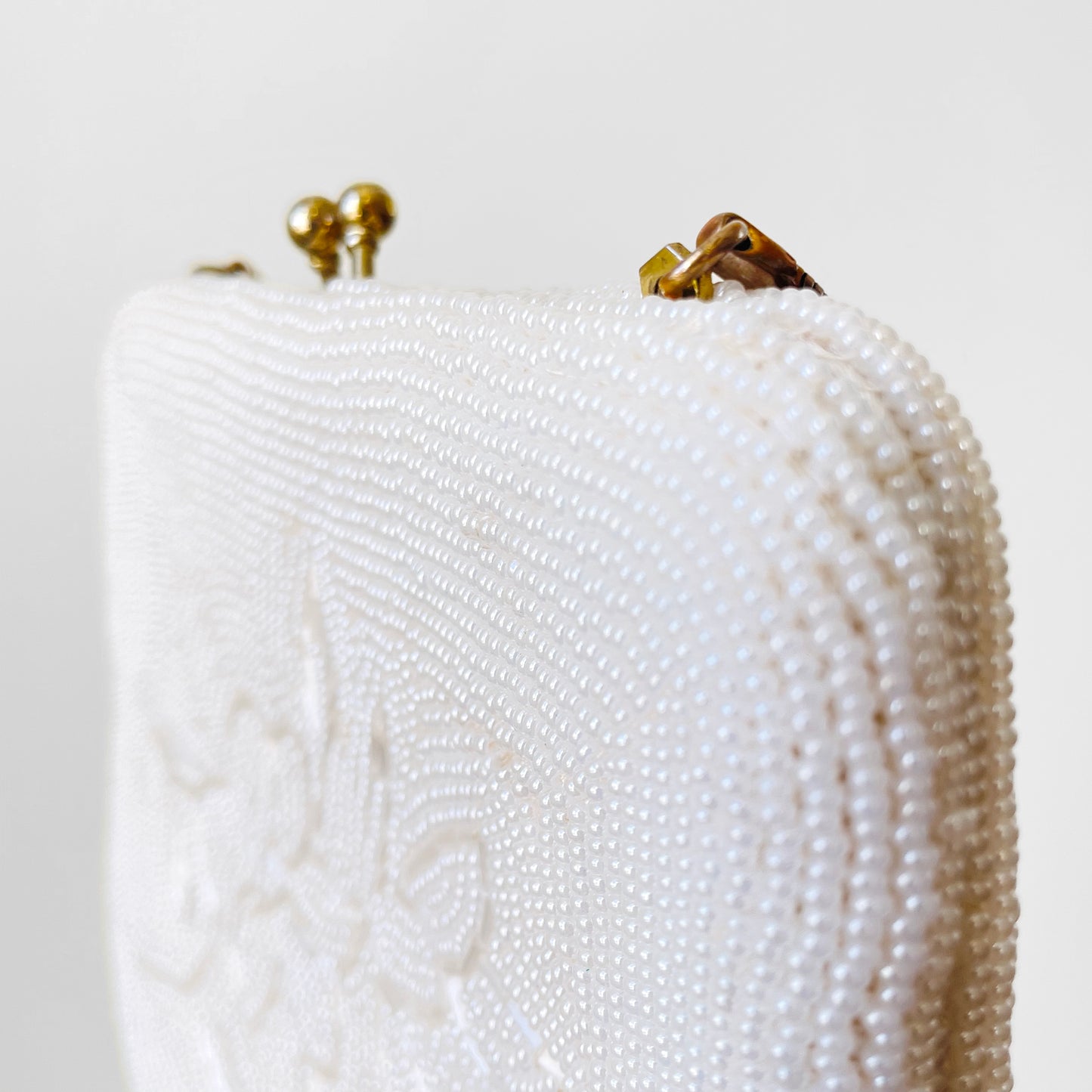 Pearl White Beaded Evening Bag