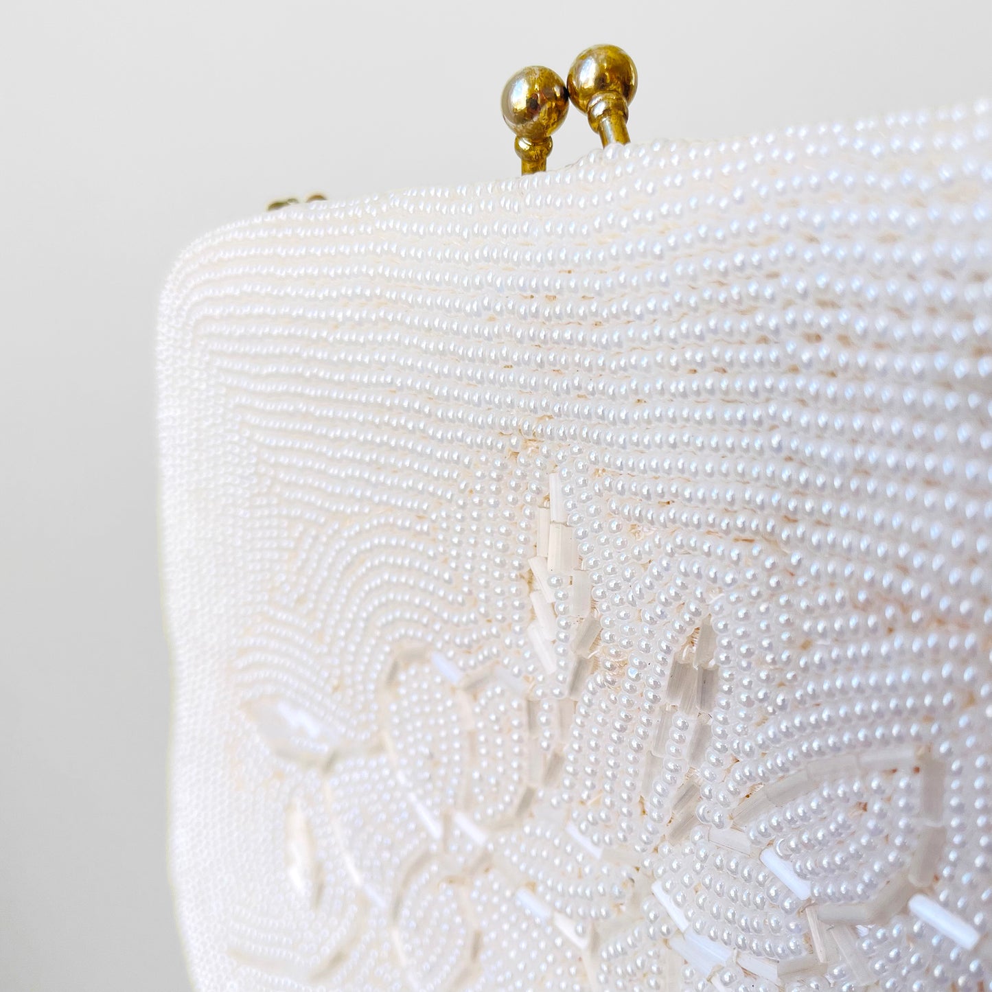 Pearl White Beaded Evening Bag