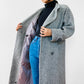 1980s Grey Tweed Wool and Leather Coat