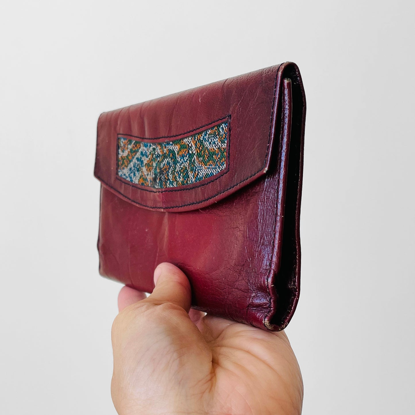 1970s Well-Worn Tapestry Leather Wallet