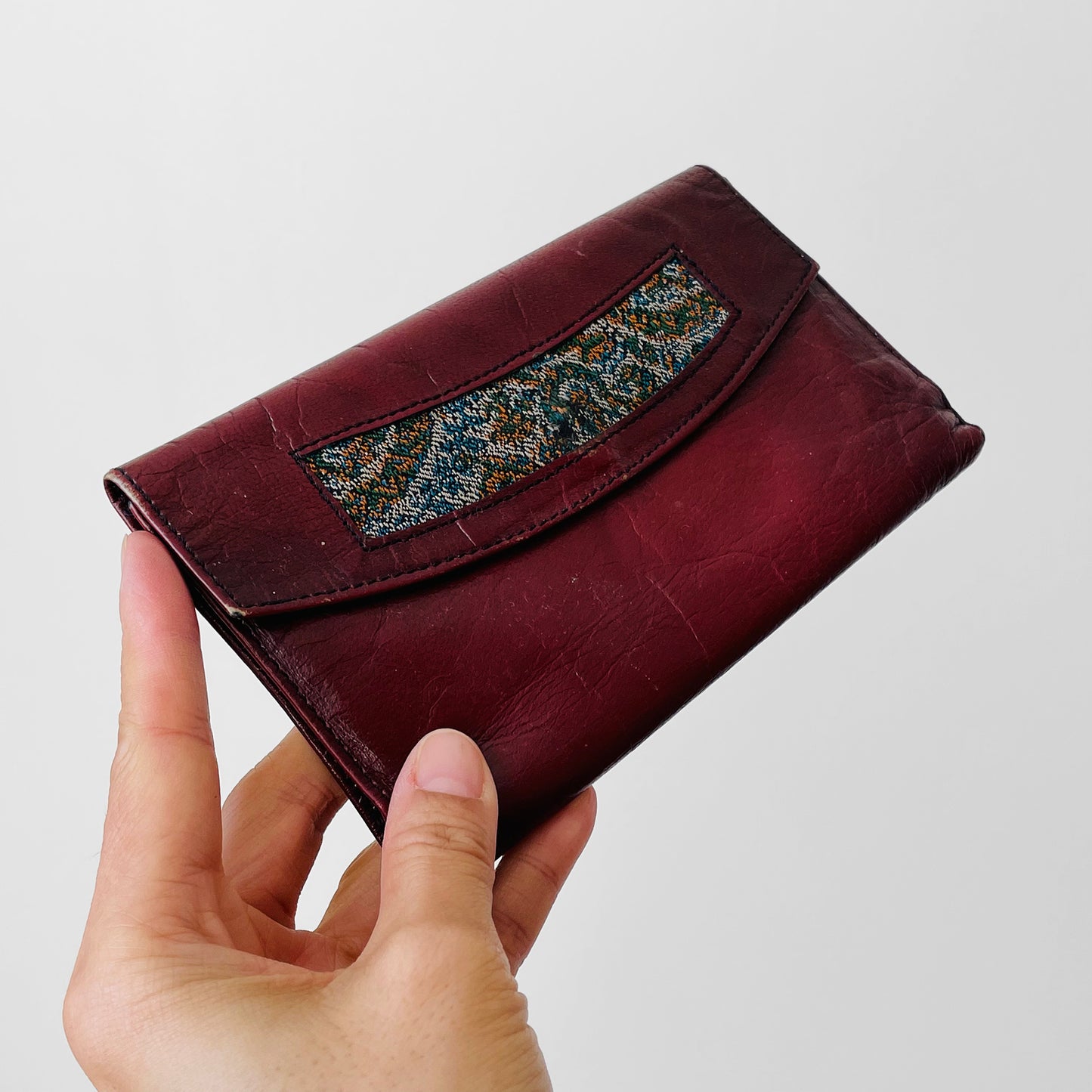 1970s Well-Worn Tapestry Leather Wallet