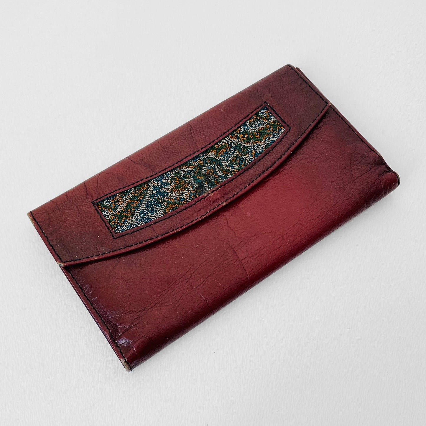 1970s Well-Worn Tapestry Leather Wallet