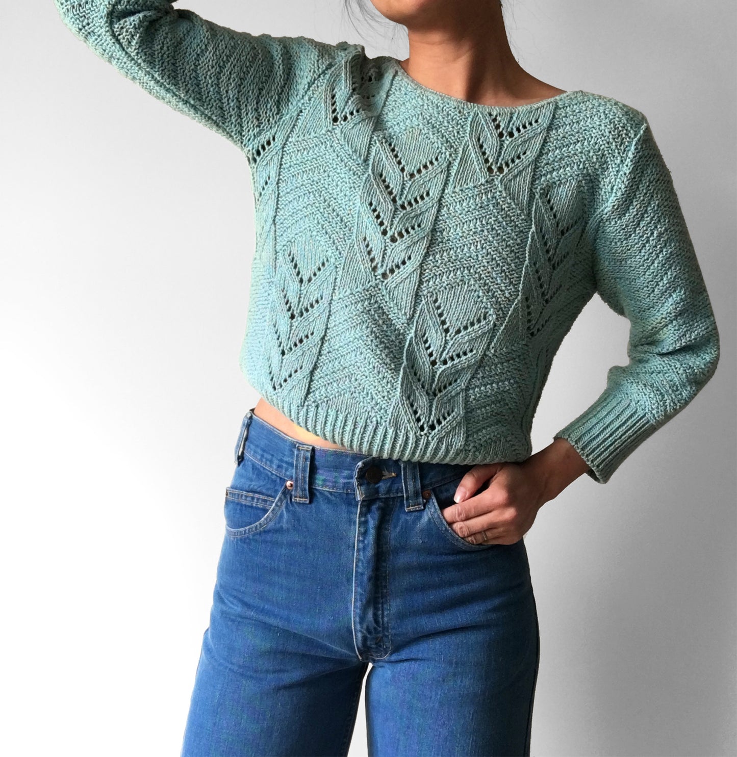 1970s Seafoam Knit Top