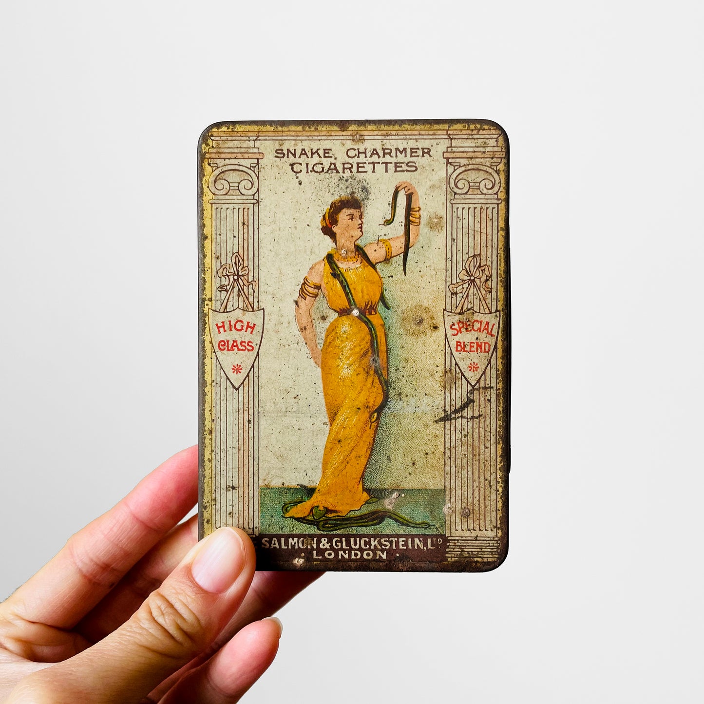 Early 1900s Snake Charmer Cigarette Tin