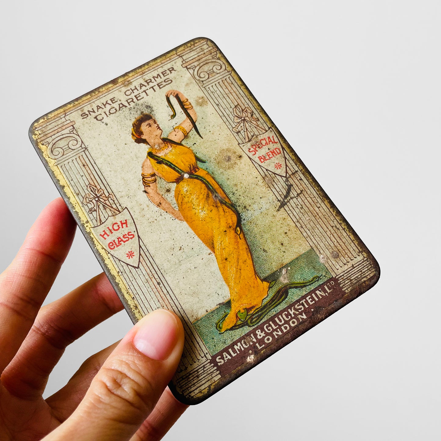 Early 1900s Snake Charmer Cigarette Tin