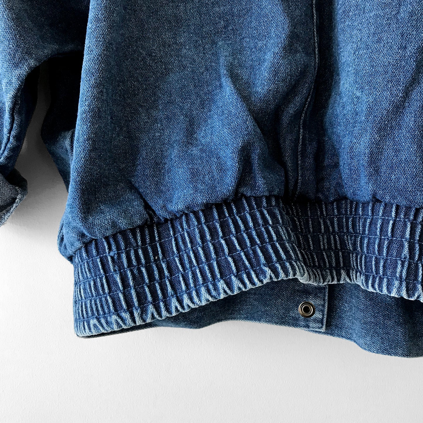 1980s Pleated Shoulder Denim Jean Jacket