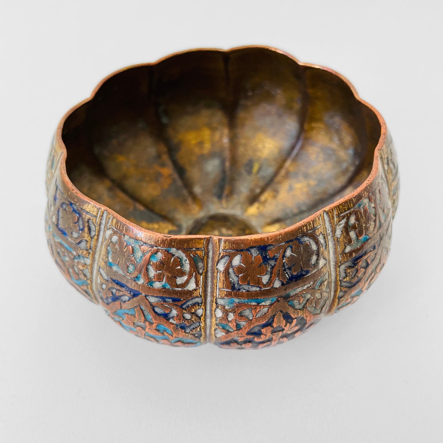 Hand-Painted Copper Dish