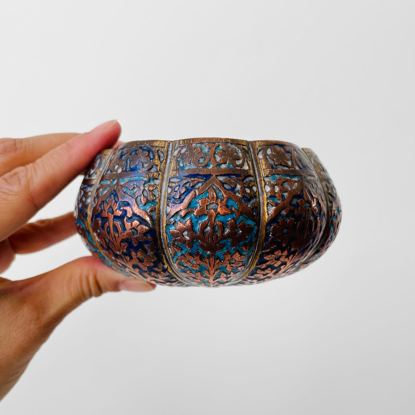 Hand-Painted Copper Dish