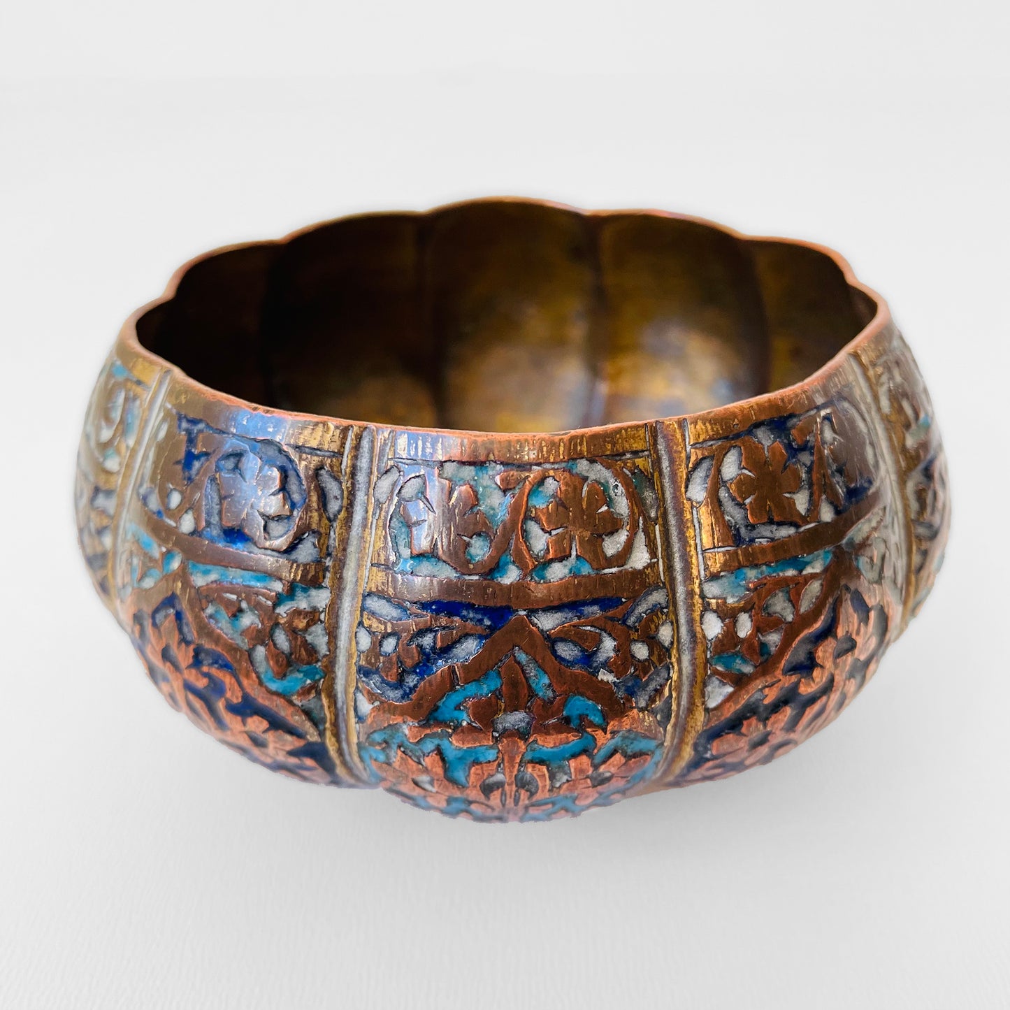 Hand-Painted Copper Dish