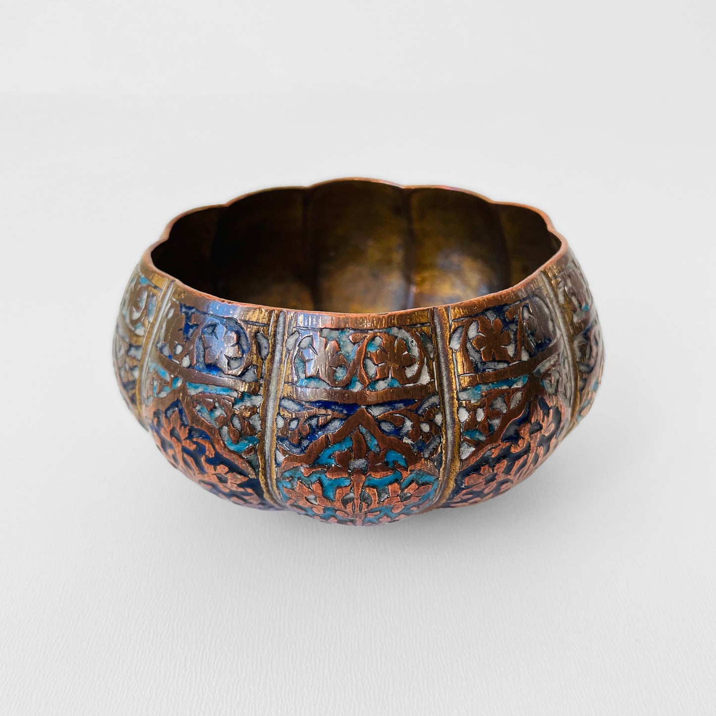 Hand-Painted Copper Dish