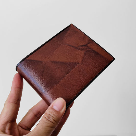 1970s Brown Marbled Leather Billfold Wallet