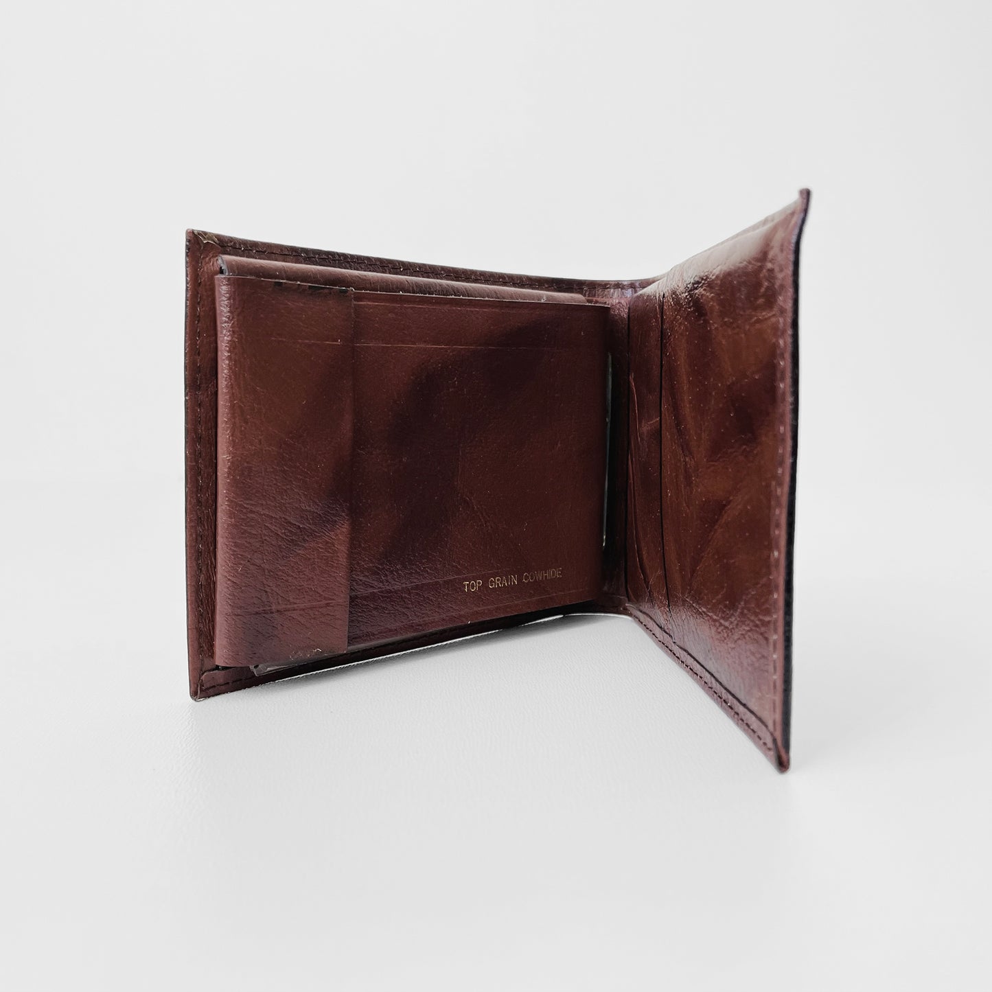 1970s Brown Marbled Leather Billfold Wallet