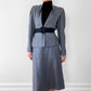 1970s - 1980s Gray Textured Wool Skirt and Jacket Set
