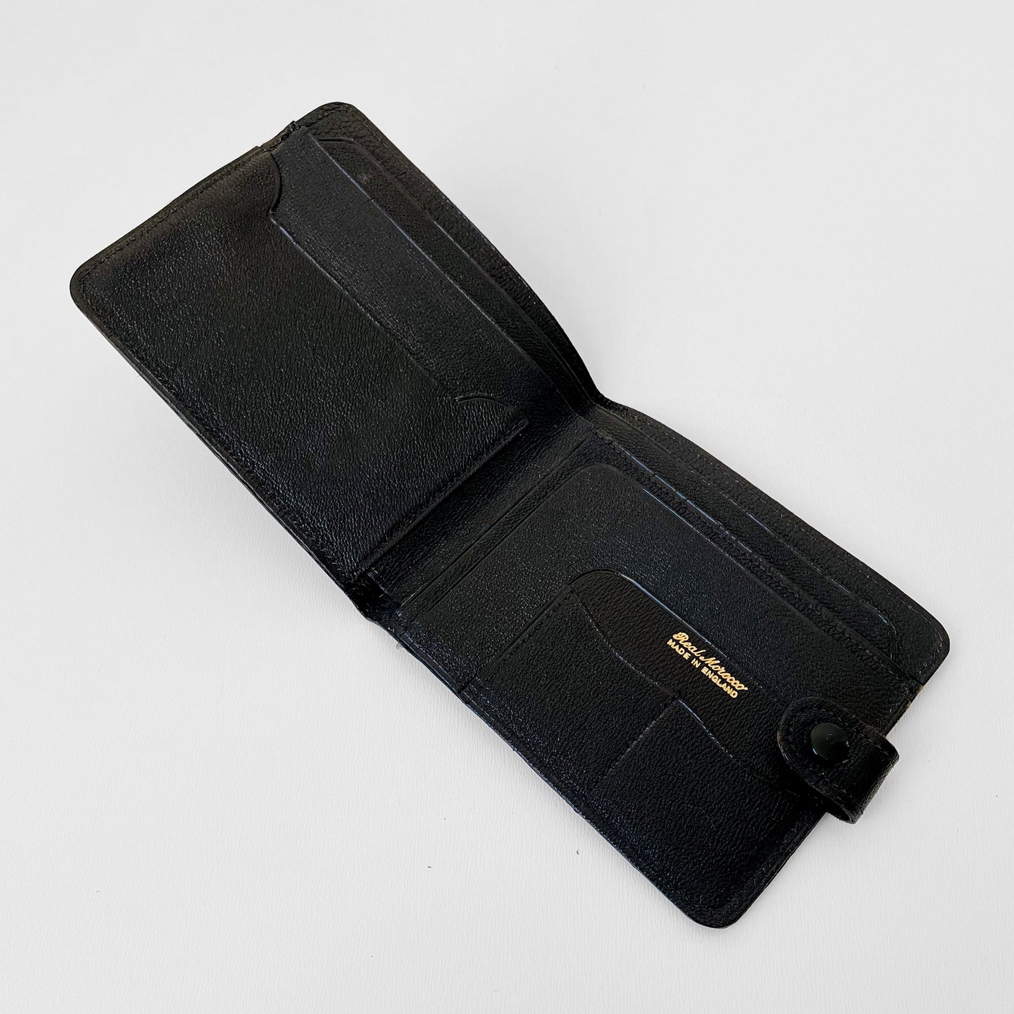 1950s Black Leather Morocco England Wallet