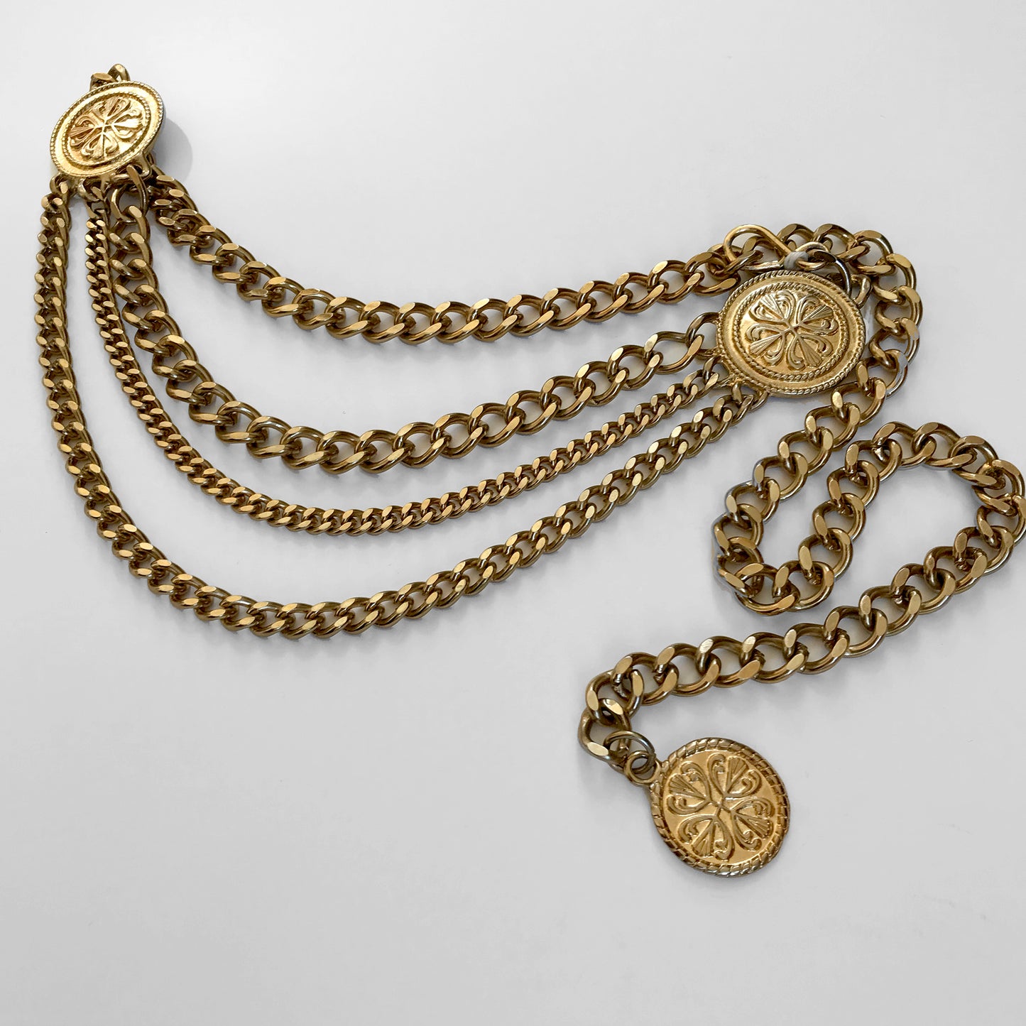 1990s Gold Multi-Chain Charm Belt