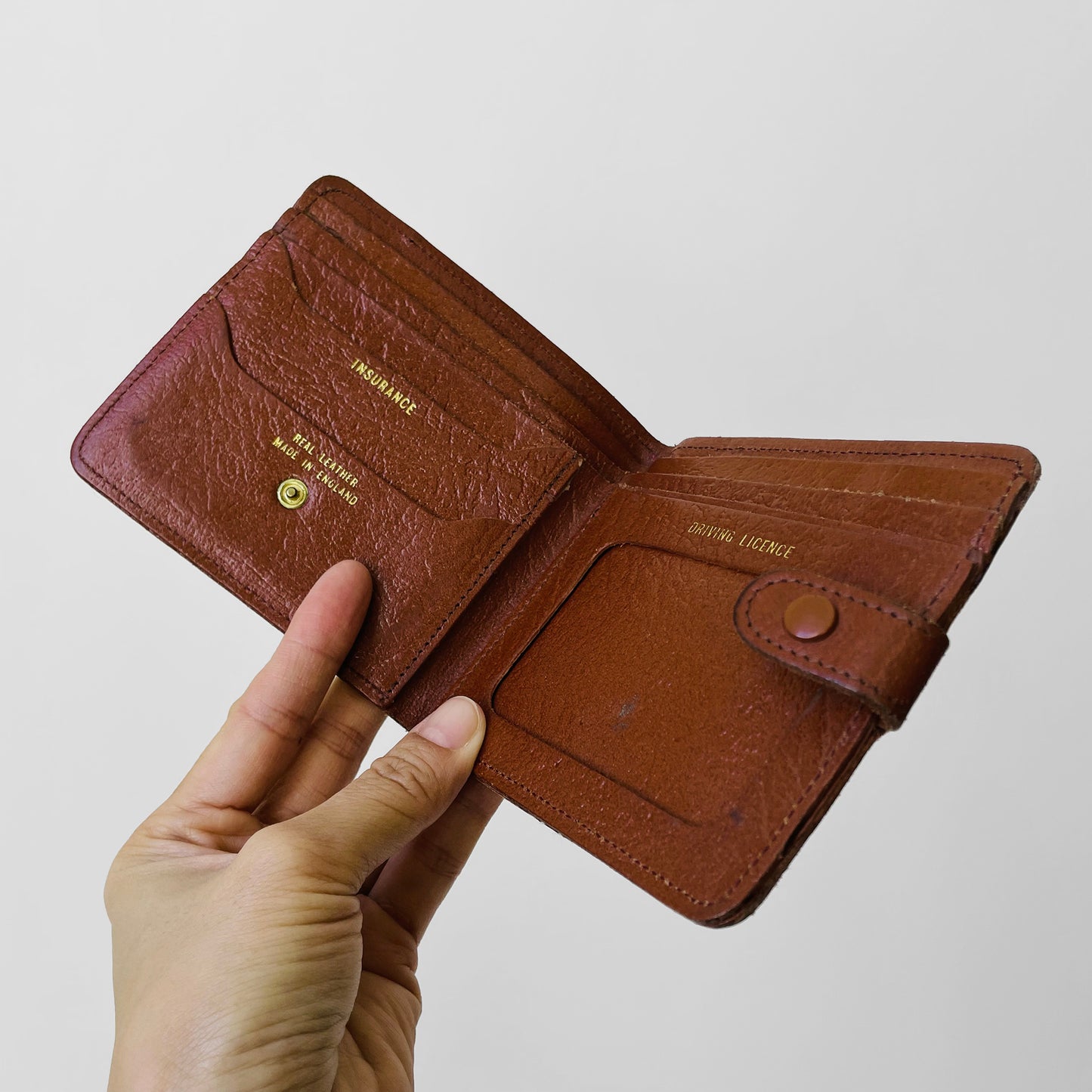 1950s Tobacco Brown Leather Billfold Wallet