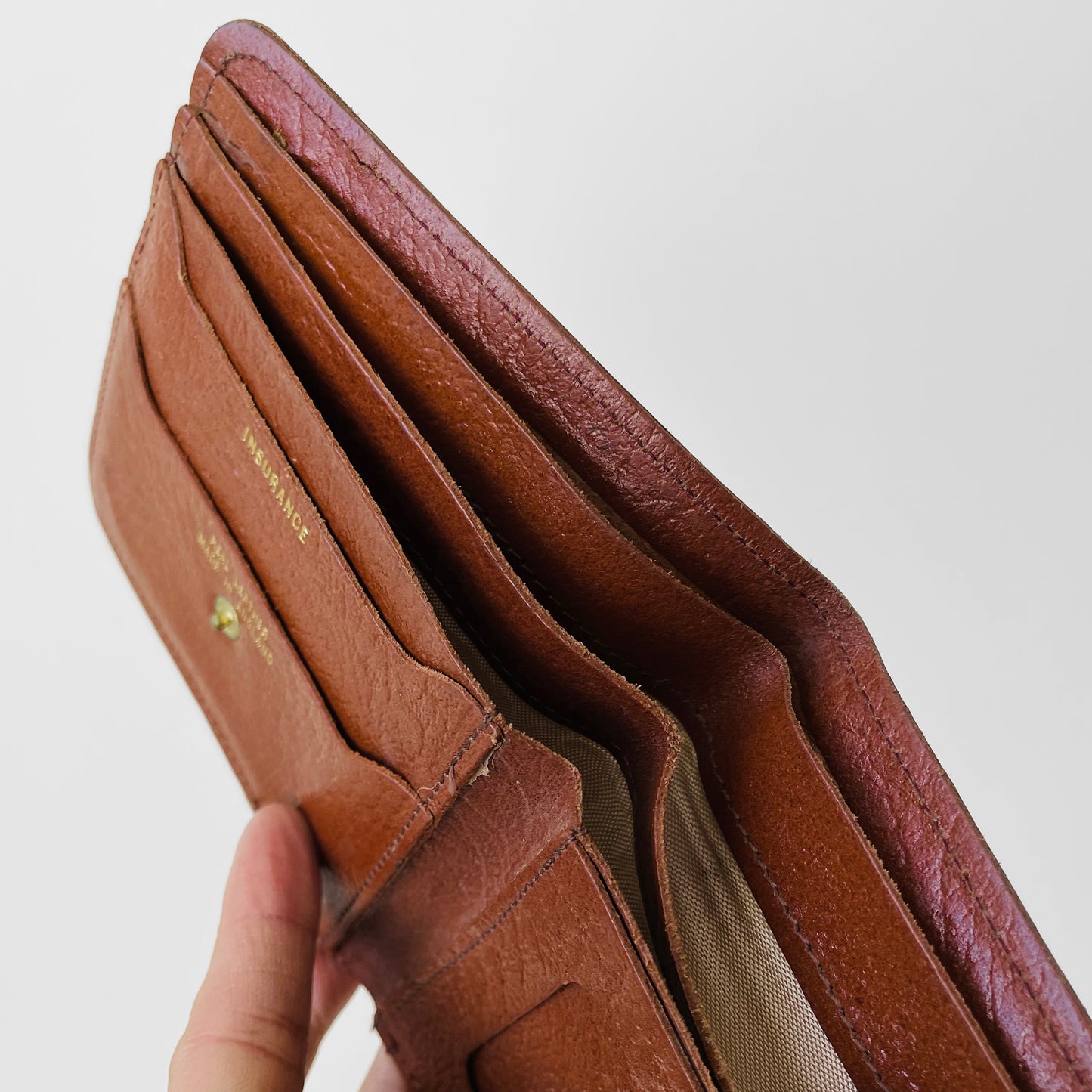 1950s Tobacco Brown Leather Billfold Wallet