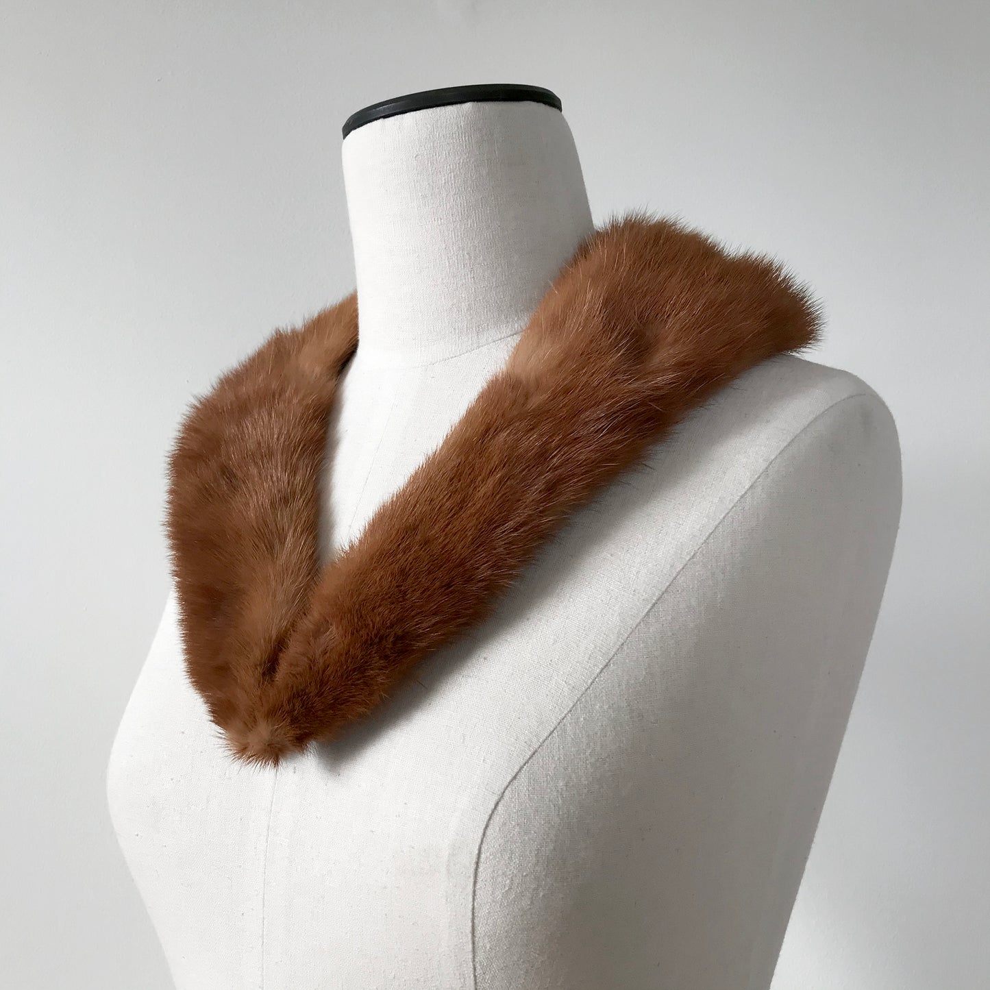 1960s Satin-Backed Removable Fur Collar