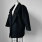 1960s Black Wool Single Snap-Button Quilted Lining Jacket - Sz. S