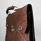 1940s Brown Textured Leather Well-Worn Attache Case