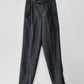 1980s Charcoal Grey Wool Blend Tweed Pleated Waist High-Waisted Trousers - Waist 28
