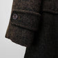 Olive Brown Heavy Wool Zip Front Toggle Button Hooded Faux Fur Quilted Lined Jacket - Sz.40