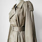 1970s - 1980s Tan Beige YSLR Yves Saint Laurent Double-Breasted Belted Trench Coat - 42/Tall