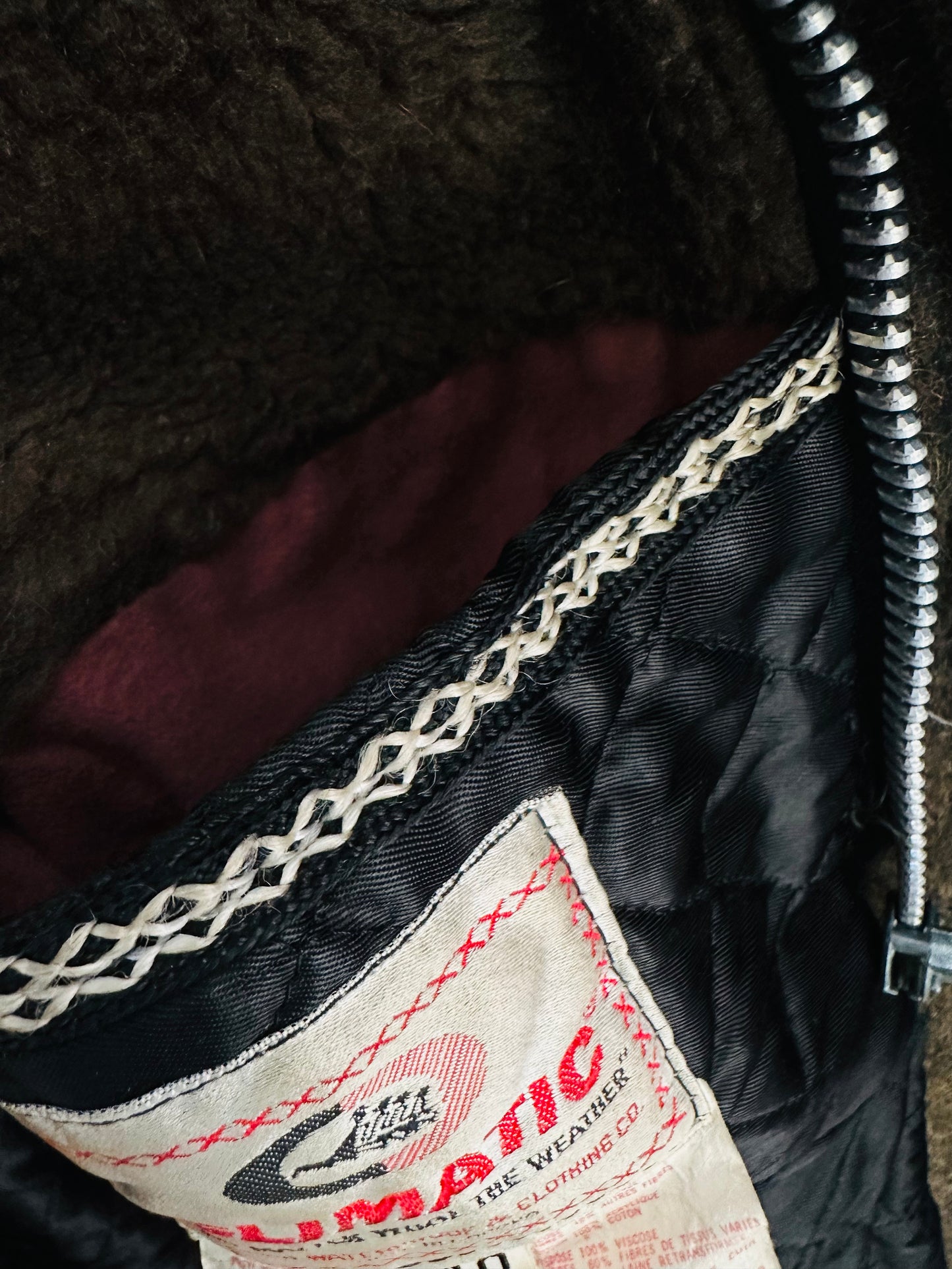 Olive Brown Heavy Wool Zip Front Toggle Button Hooded Faux Fur Quilted Lined Jacket - Sz.40