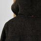 Olive Brown Heavy Wool Zip Front Toggle Button Hooded Faux Fur Quilted Lined Jacket - Sz.40