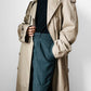 1970s - 1980s Tan Beige YSLR Yves Saint Laurent Double-Breasted Belted Trench Coat - 42/Tall