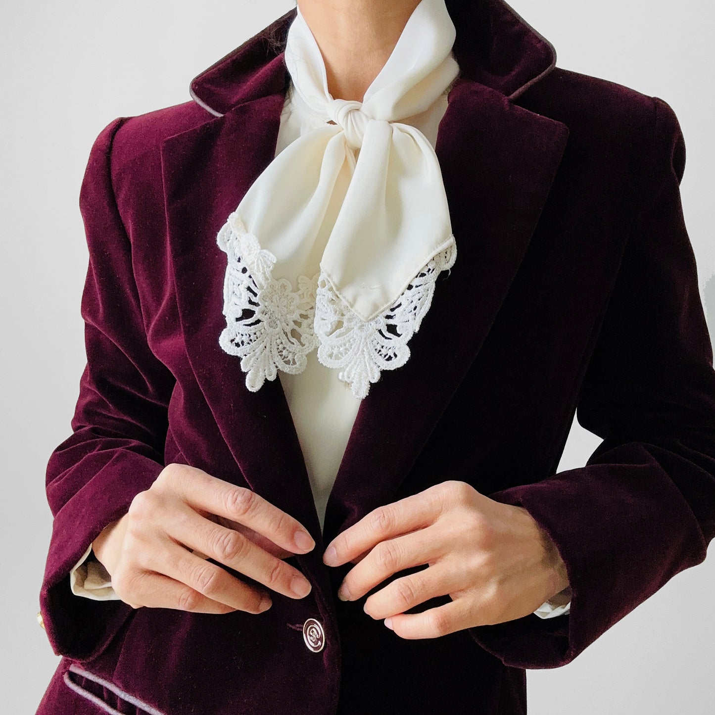 1960s - 1970s Plum Wine Cotton Velvet Fitted Blazer Jacket - Sz. S