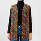 1960s - 1970s Woven Floral Open-Front Carpet Vest