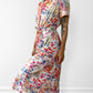 1960s Made in Canada Patterned Collared Short-Sleeve Button-Front Belted Dress