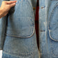 1980s LL Bean Light Wash Denim and Wool Corduroy Collar Chore Jacket with Removable Lining - S/M