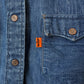 1970s Orange Tab Levi's Snap-Button Blue Jean Denim Soft Chambray Shirt - XS