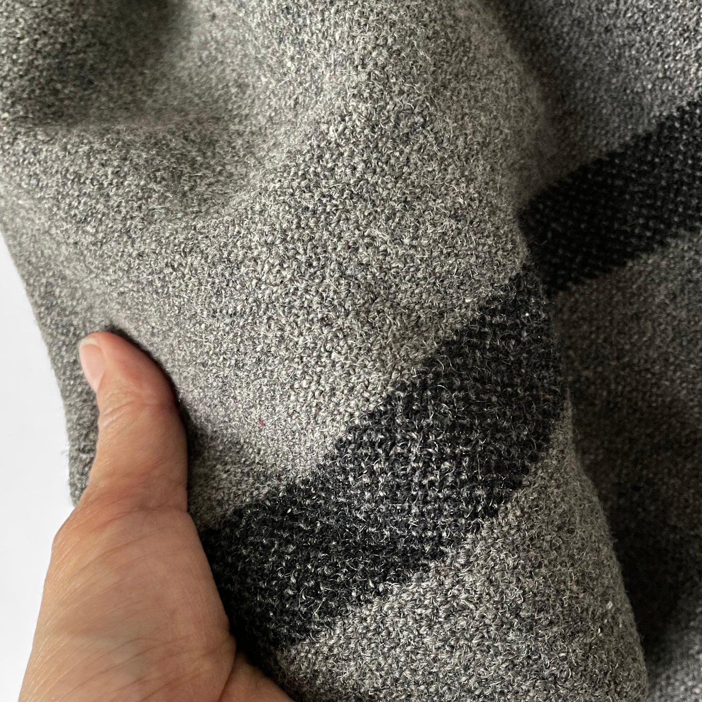 Grey and Black Striped Military Wool Blanket