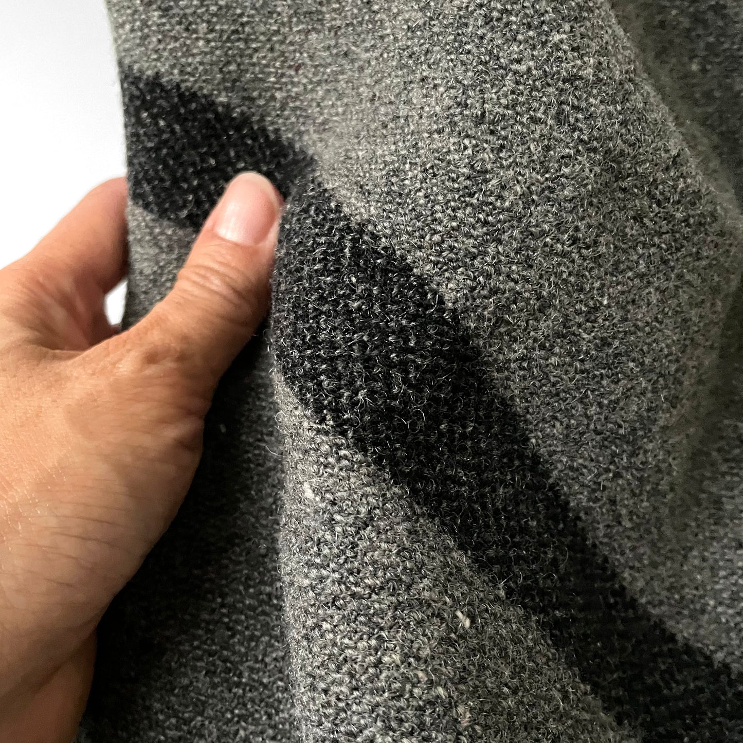 Grey and Black Striped Military Wool Blanket