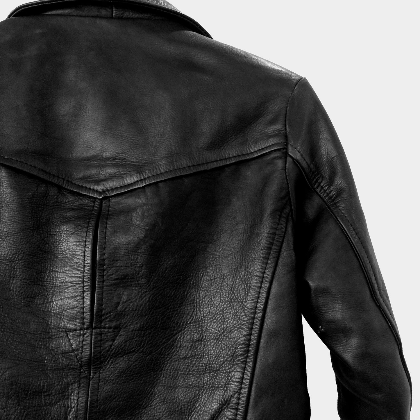 1970s Black Leather Biker Jacket