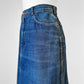 1980s Gitano Knee-Length Well-Worn Distressed Blue Jean Denim Skirt - Waist 28