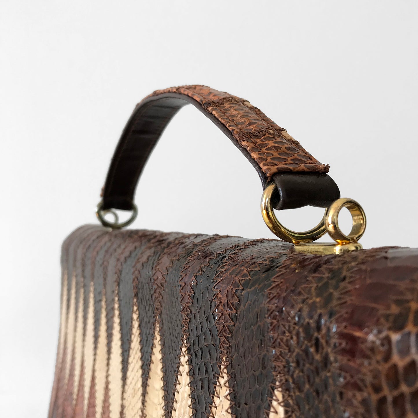 1950s - 1960s Made in England Birks Snakeskin Leather Handbag