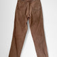 1980s - 1990s Button Fly Faded Rust Brown Tapered Leg High-Waisted Denim Jeans - Waist 24.5